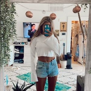 white princess polly cropped sweater